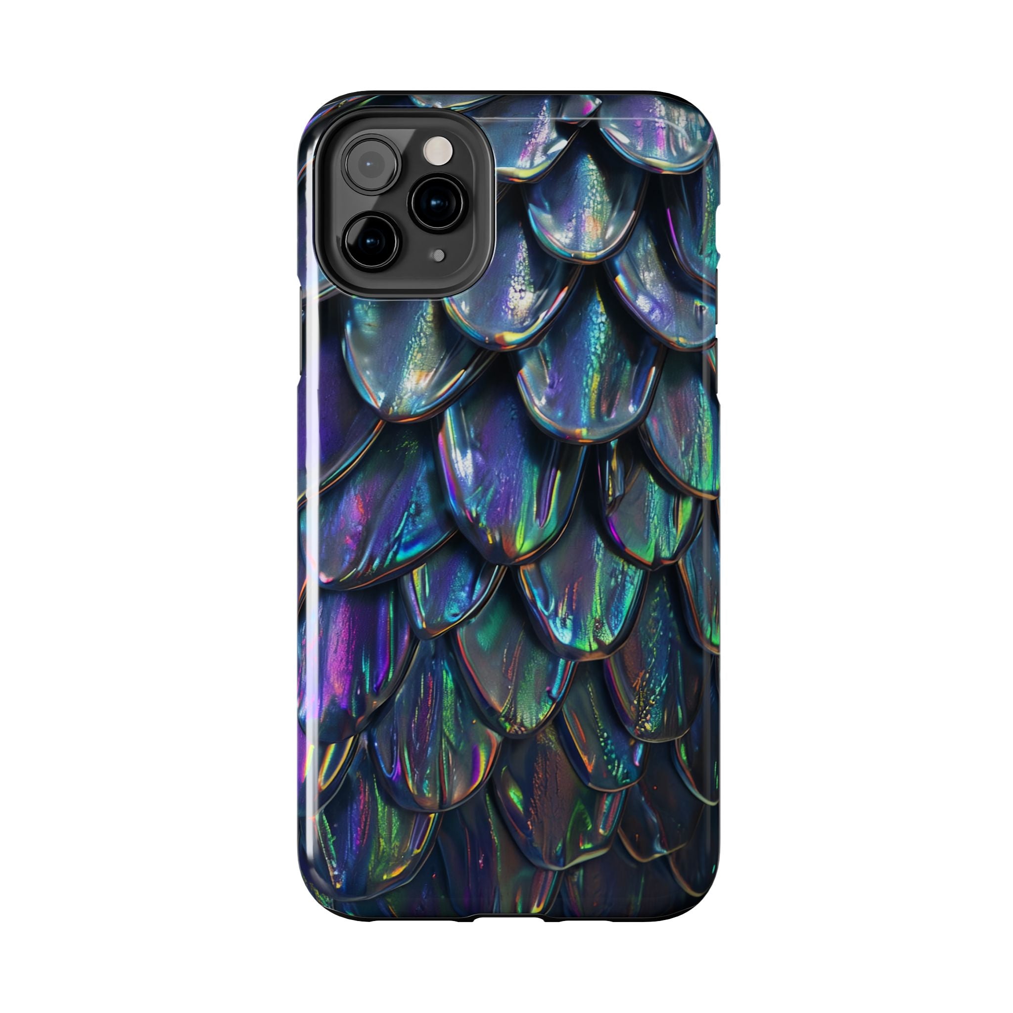 Holographic Mermaid Scale Tough Phone Case — Iridescent Protective Phone Cover
