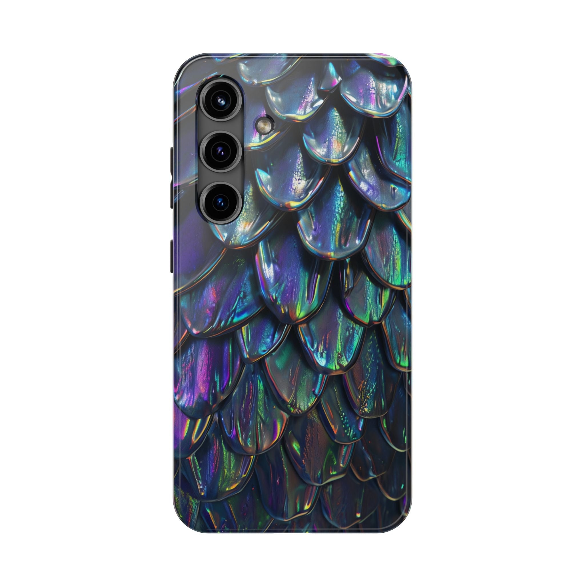 Holographic Mermaid Scale Tough Phone Case — Iridescent Protective Phone Cover