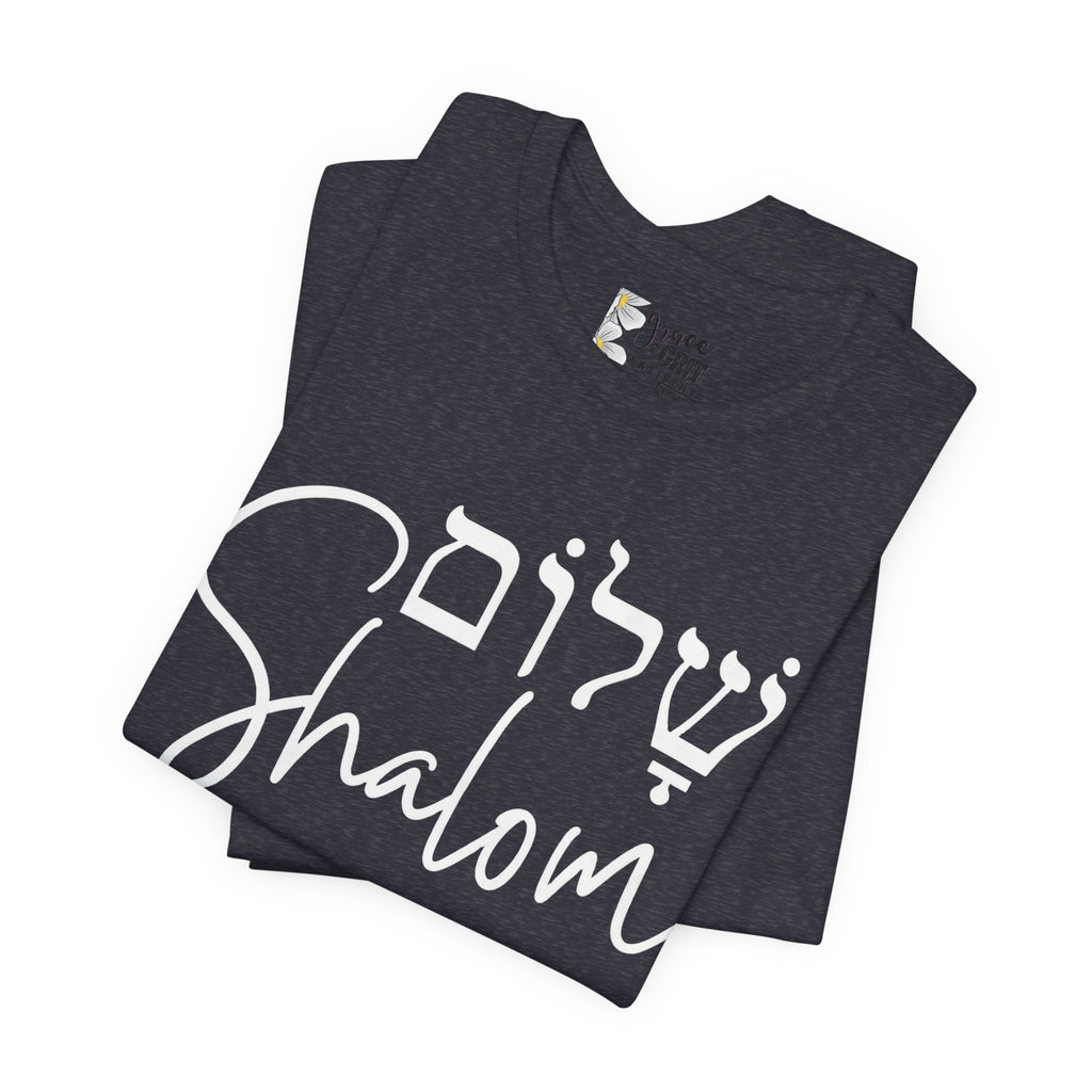 Shalom T-Shirt — Hebrew Peace Script Tee