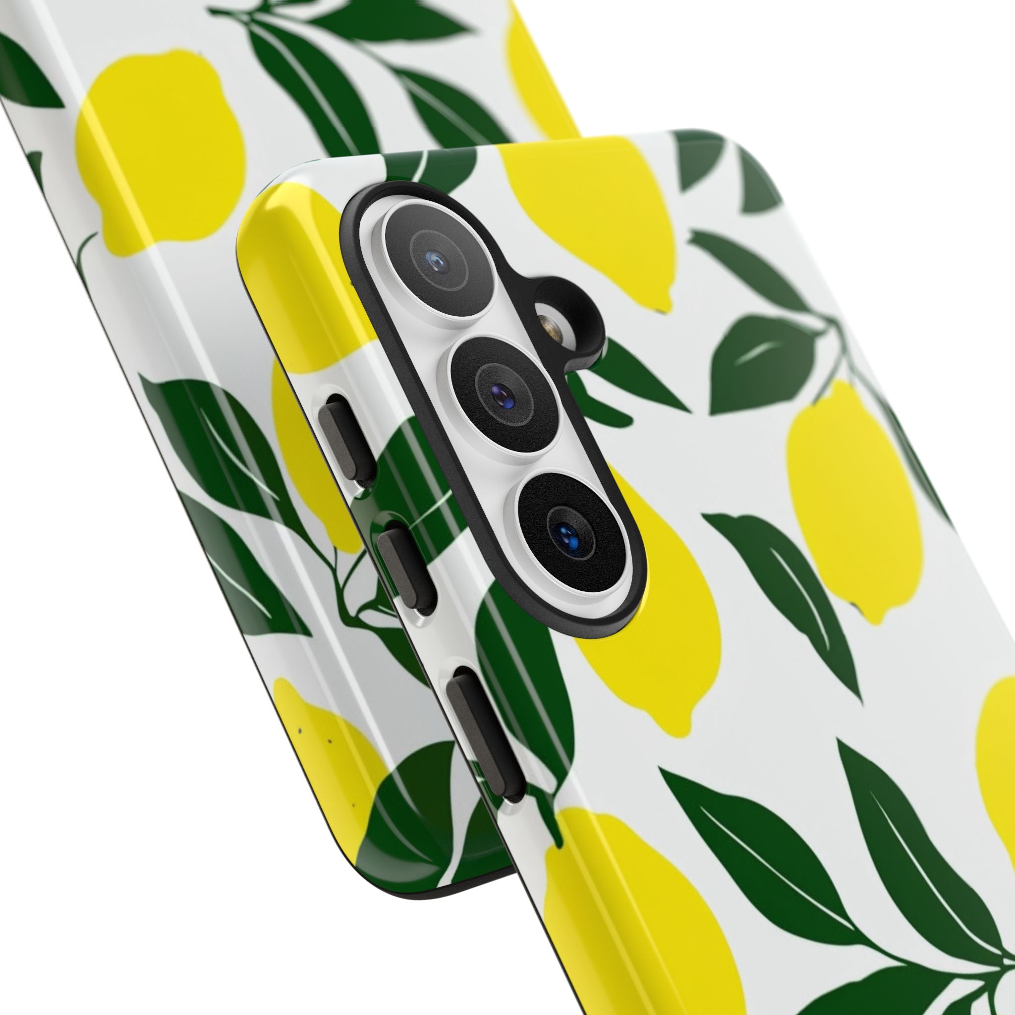 Lemon Pattern Tough Phone Case — Bright Citrus Protective Cover