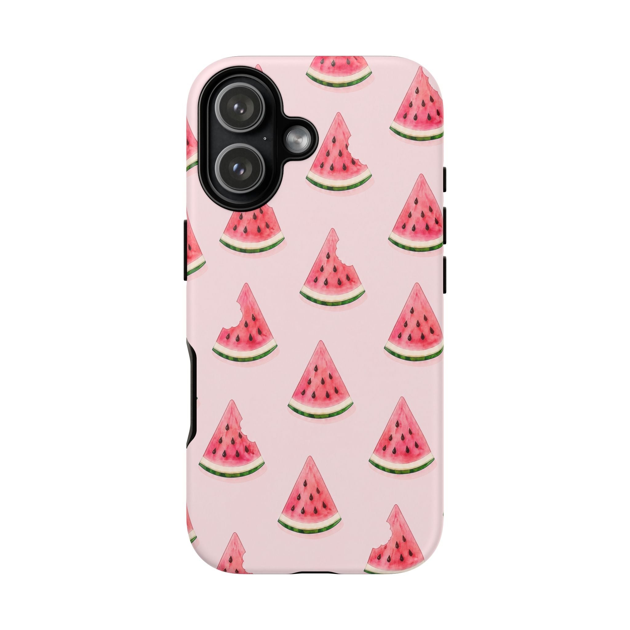 Watermelon Pattern Tough Phone Case — Pink Fruit Slice Protective Case