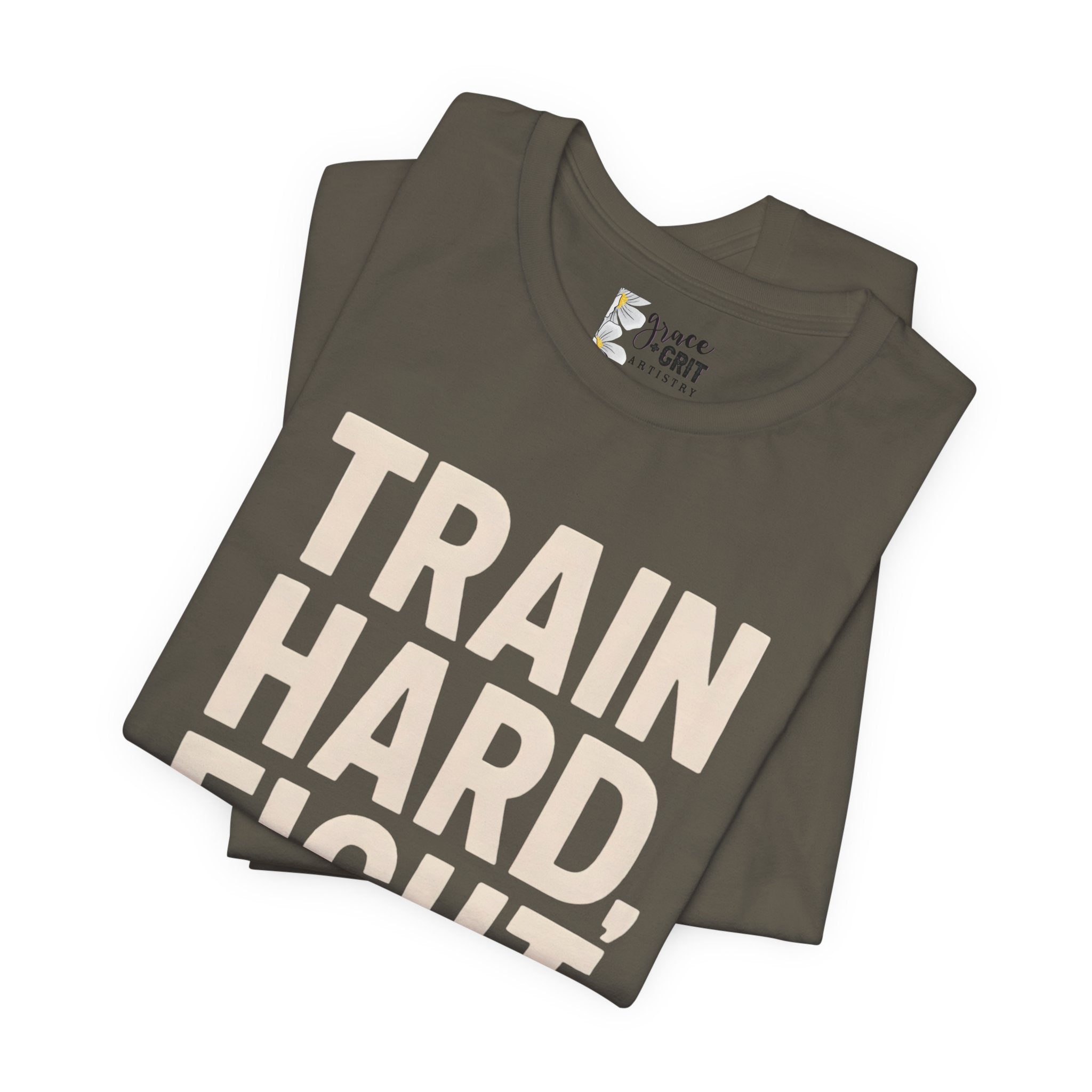 Train Hard Fight Easy Tee | Motivational Gym Workout Shirt