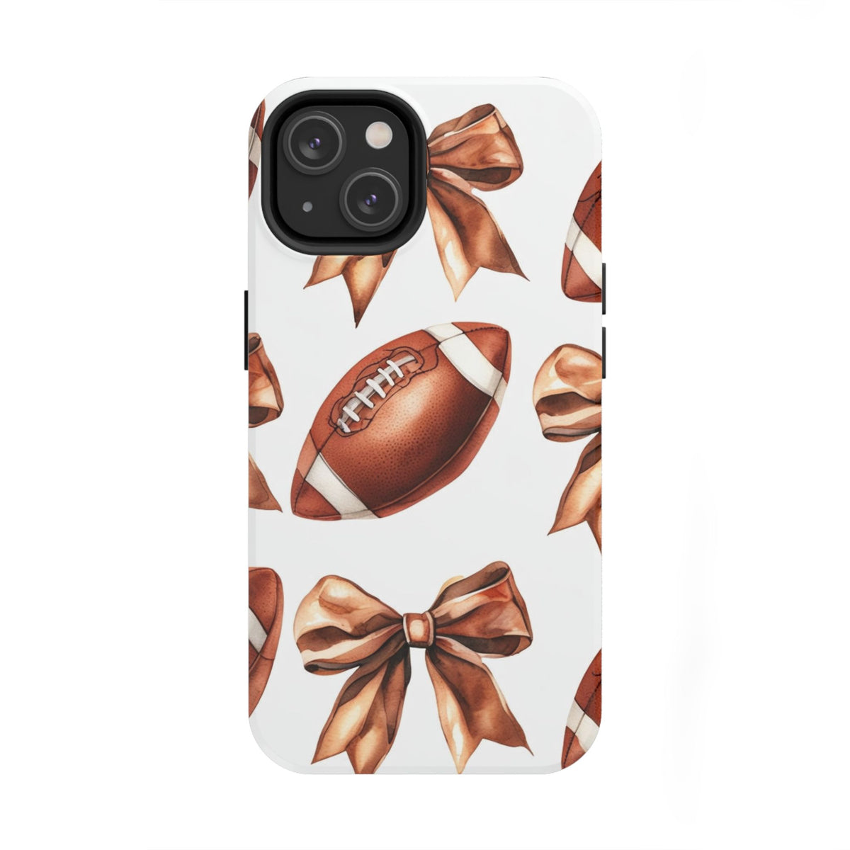 Tough Phone Case – Football & Bow Pattern