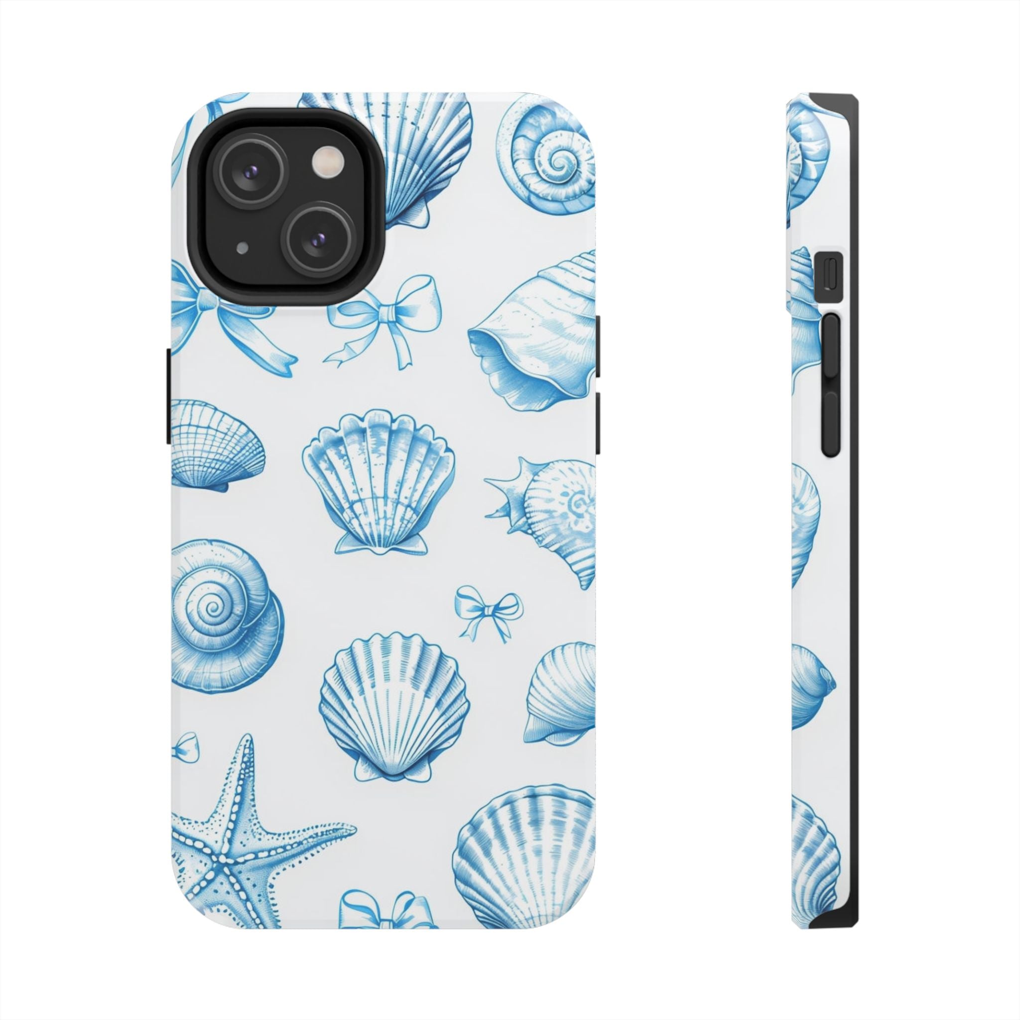 Seashell Blue Tough Phone Case – Coastal Shell Pattern Protective Cover