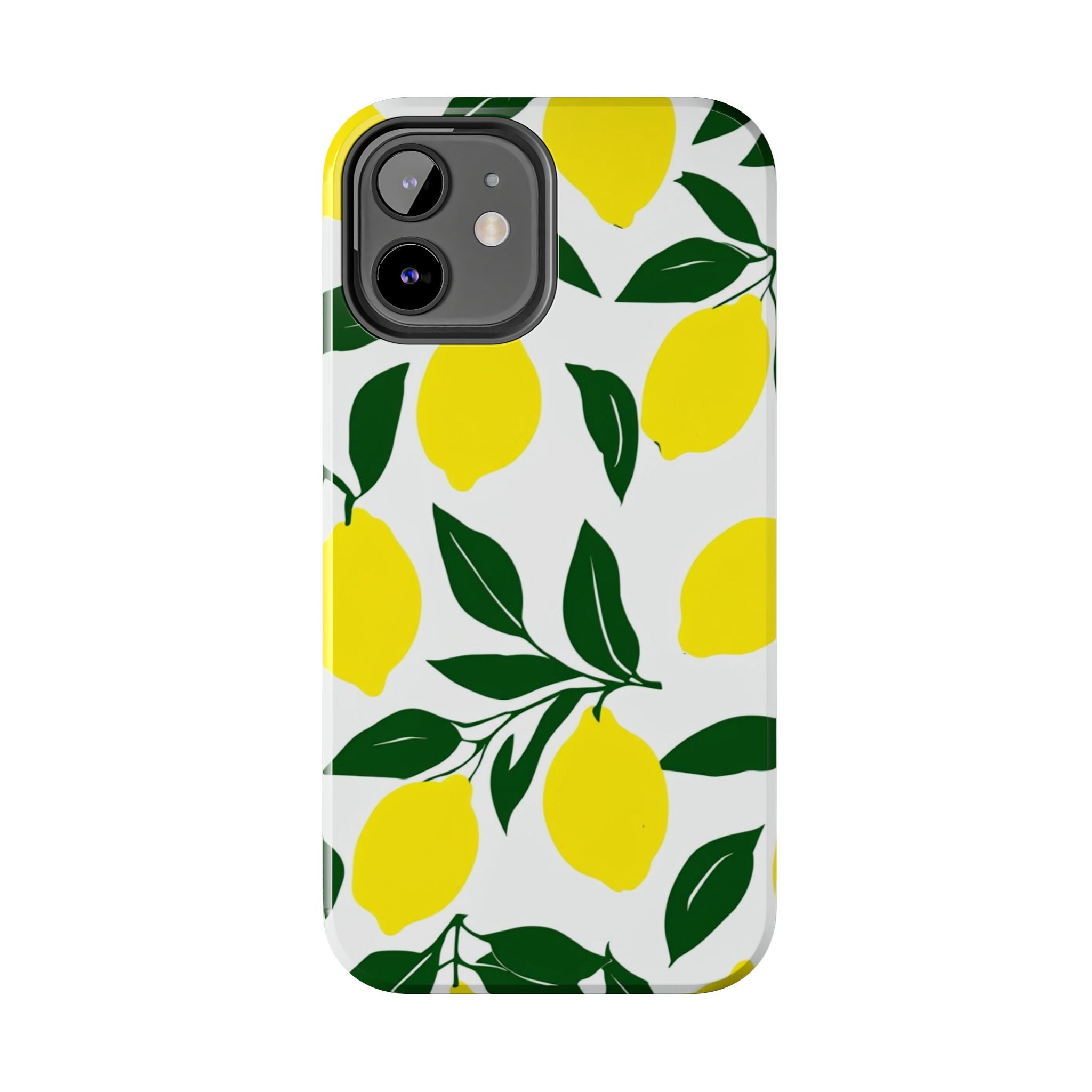 Lemon Pattern Tough Phone Case — Bright Citrus Protective Phone Cover
