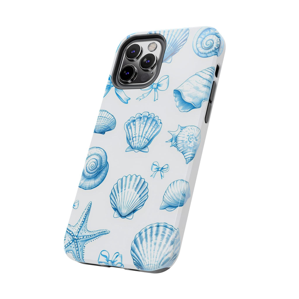 Seashell Blue Tough Phone Case – Coastal Shell Pattern Protective Cover
