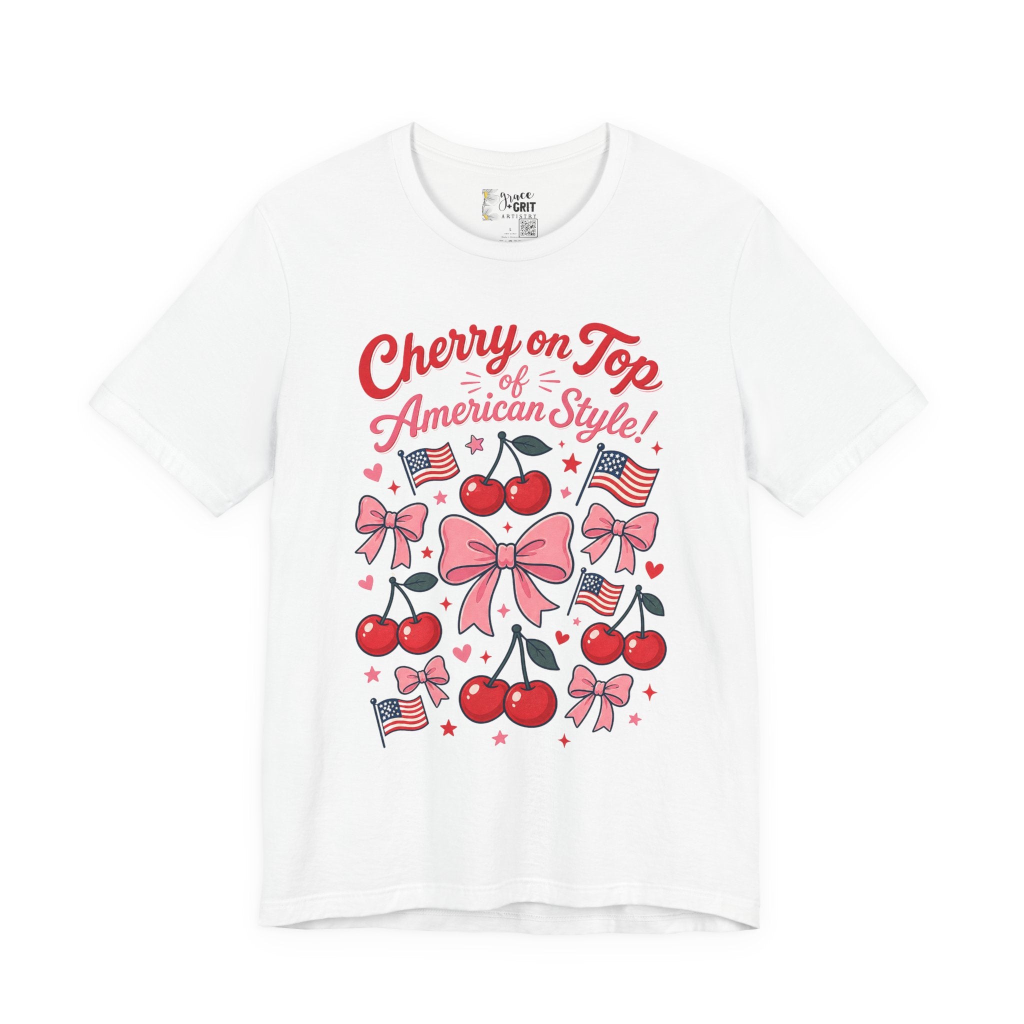 Cherry on Top American Style Tee — Patriotic Cherry Graphic Shirt
