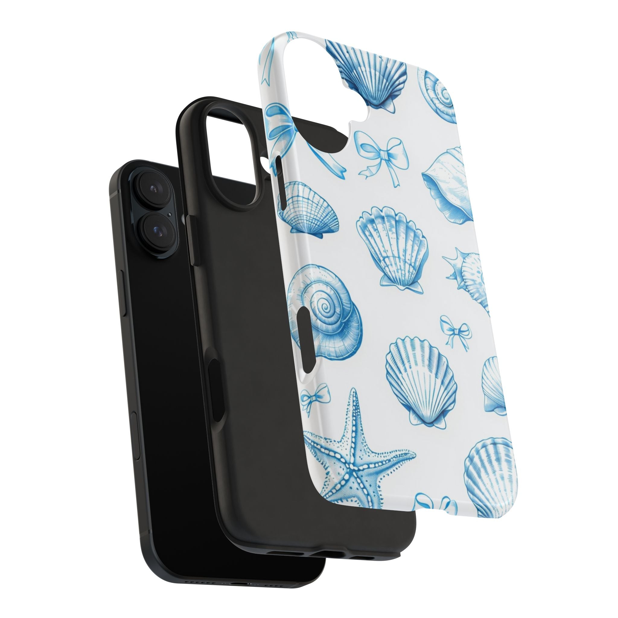 Seashell Blue Tough Phone Case – Coastal Shell Pattern Protective Cover