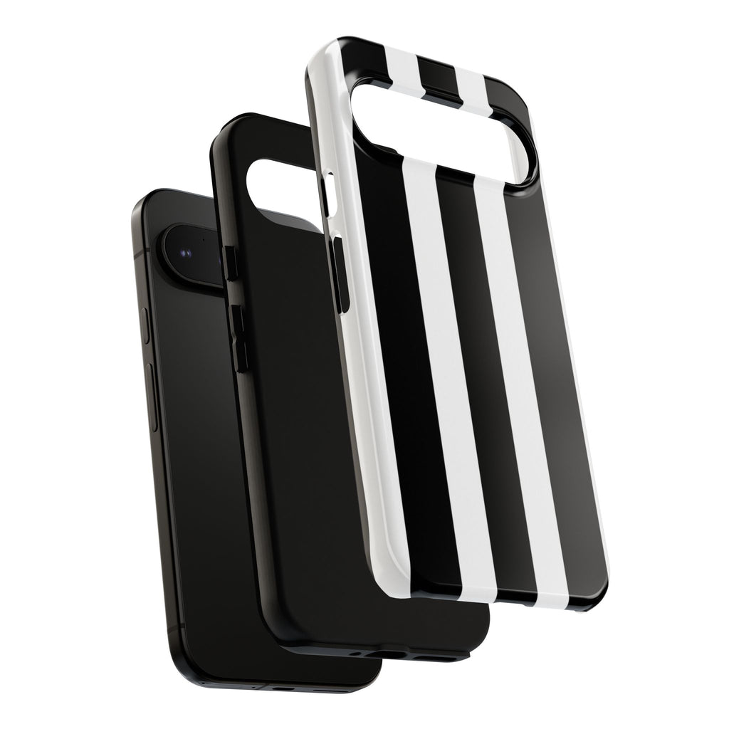 Black & White Vertical Stripe Phone Case — Tough Protective iPhone Cover