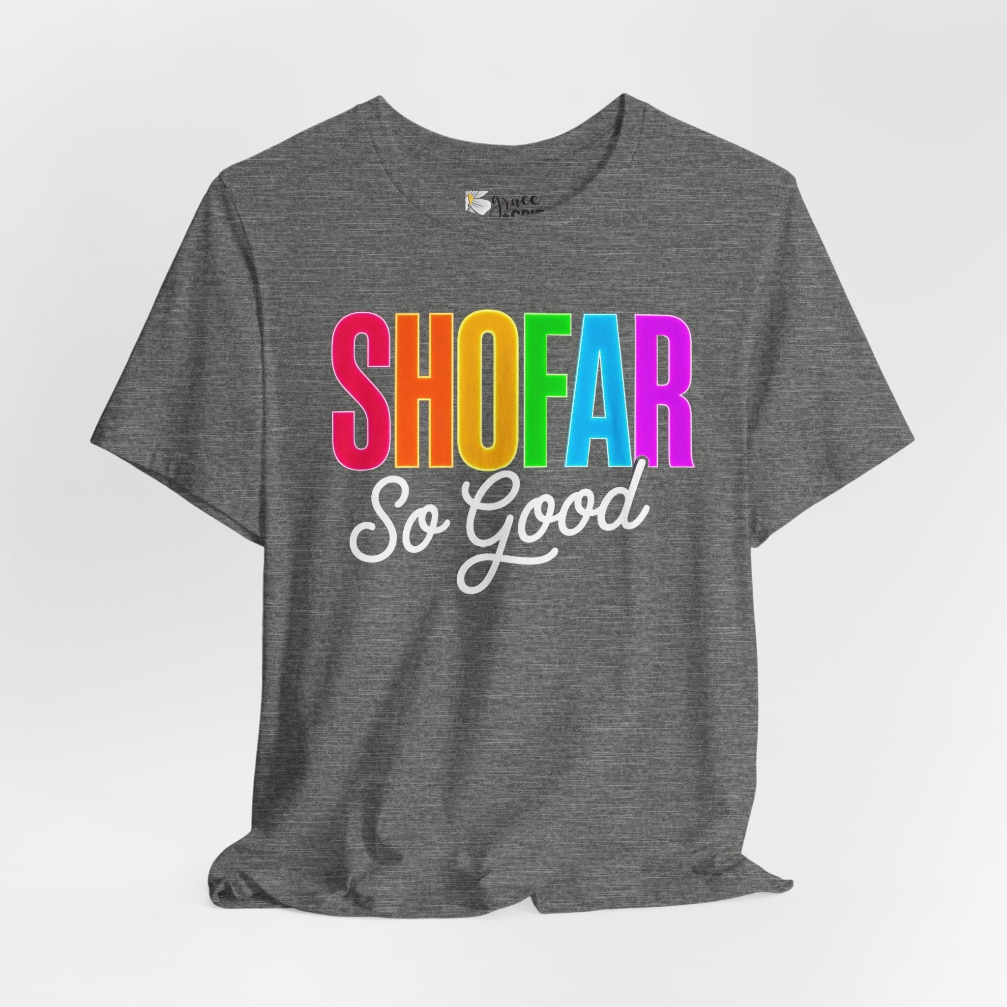 Shofar So Good Tee - Colorful Jewish Holiday Rosh Hashanah T-Shirt