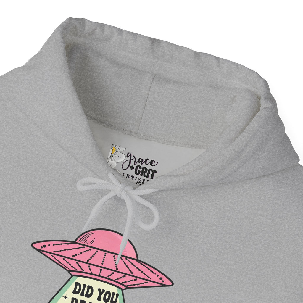 Alien UFO Hoodie — "Did You Really Beam Me Up?" Cute Retro Graphic Sweatshirt