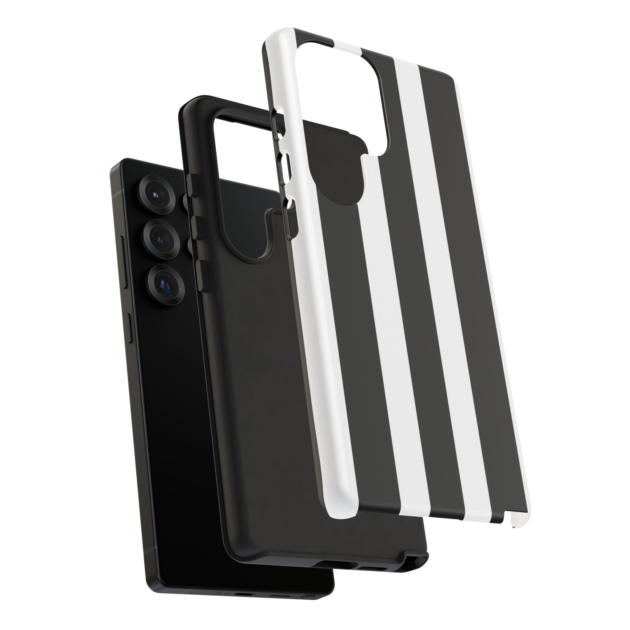 Black & White Vertical Stripe Phone Case — Tough Protective iPhone Cover