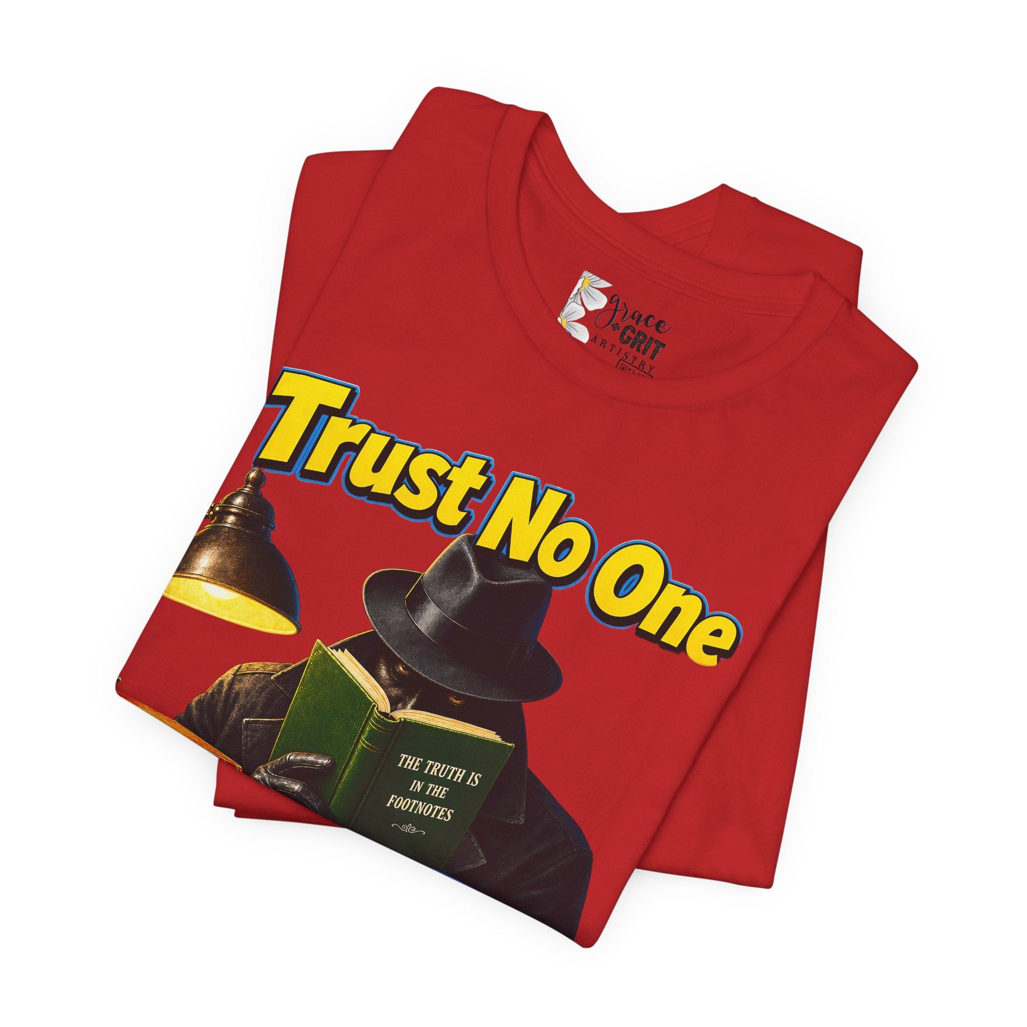 Trust No One “Suspiciously Well Read” Tee – Mystery Reader Graphic T‑Shirt