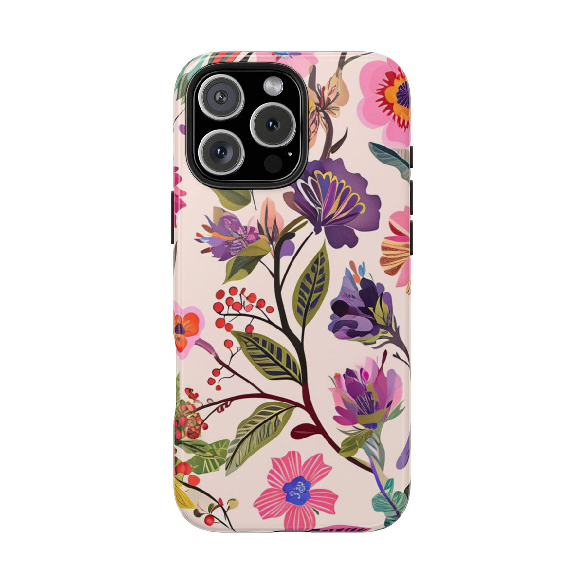 Floral Tough Phone Case – Colorful Botanical Flower Design