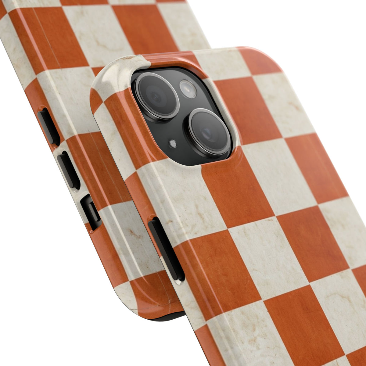 Orange and Cream Checkerboard Tough Phone Case