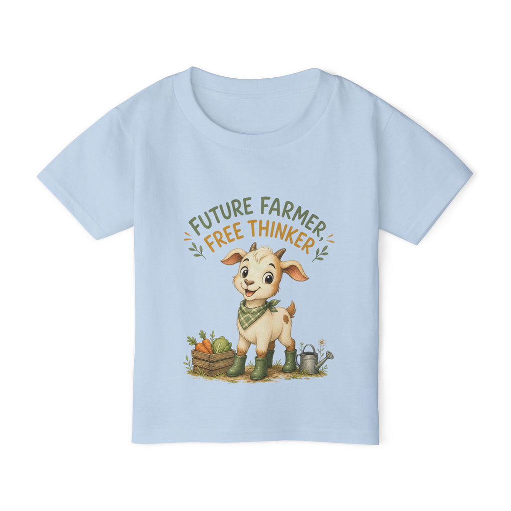 Future Farmer Toddler T-Shirt — Cute Goat "Future Farmer, Free Thinker" Kids Tee