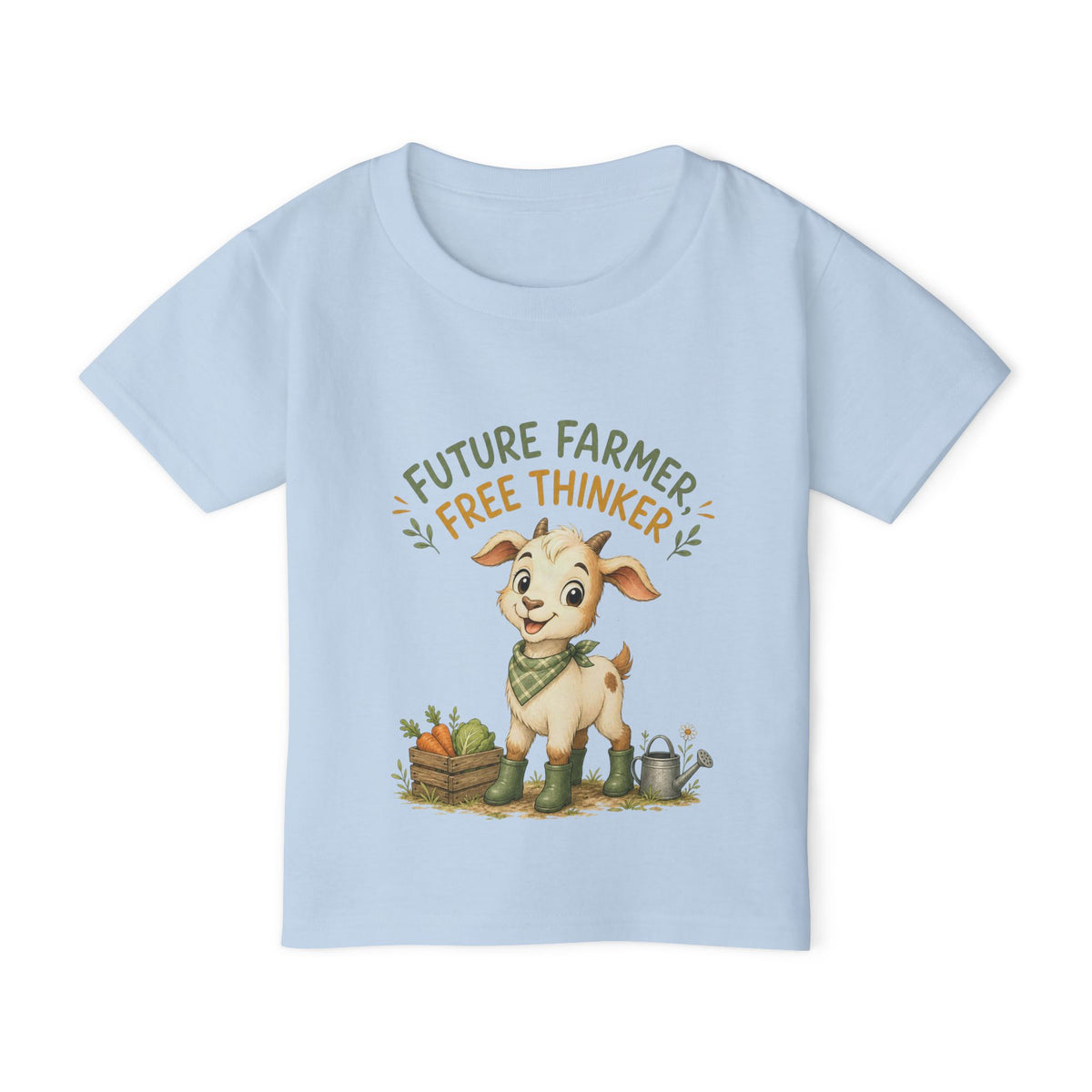 Future Farmer Toddler T-Shirt — Cute Goat "Future Farmer, Free Thinker" Kids Tee