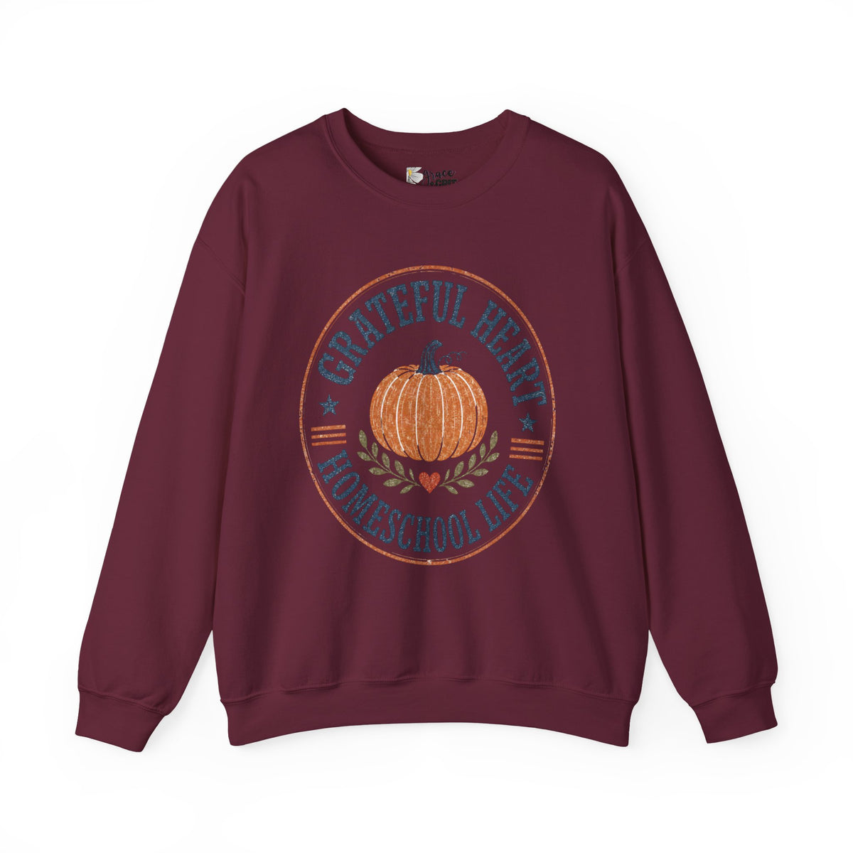 Grateful Heart Pumpkin Sweatshirt – Fall Homeschool Crewneck