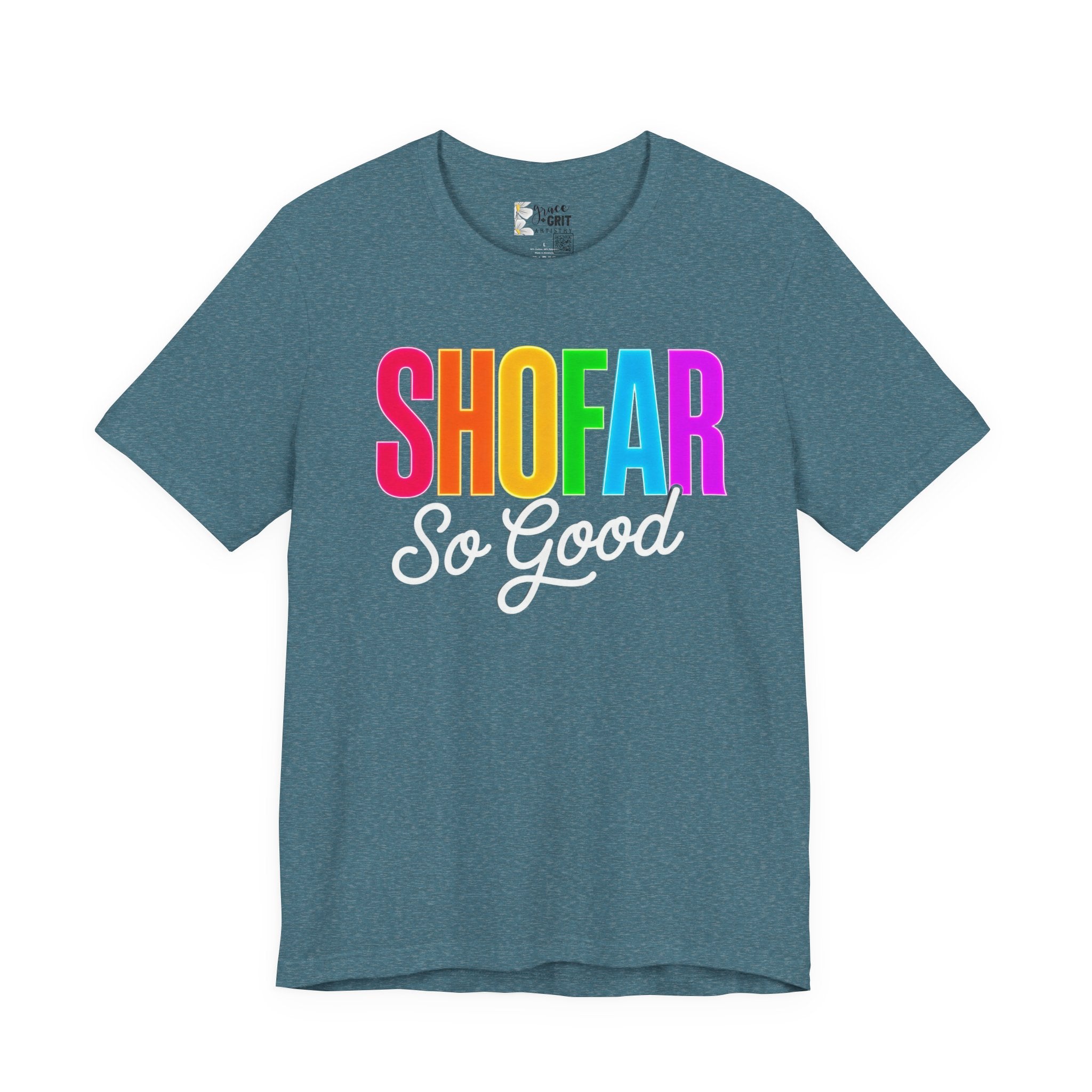Shofar So Good Tee - Colorful Jewish Holiday Rosh Hashanah T-Shirt