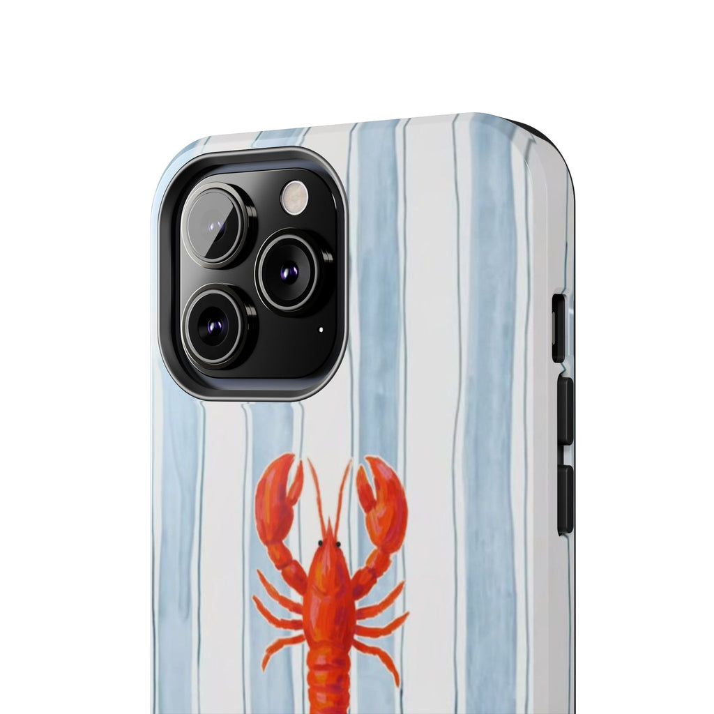Lobster Stripe Tough Phone Case — Coastal Nautical Protective Cover