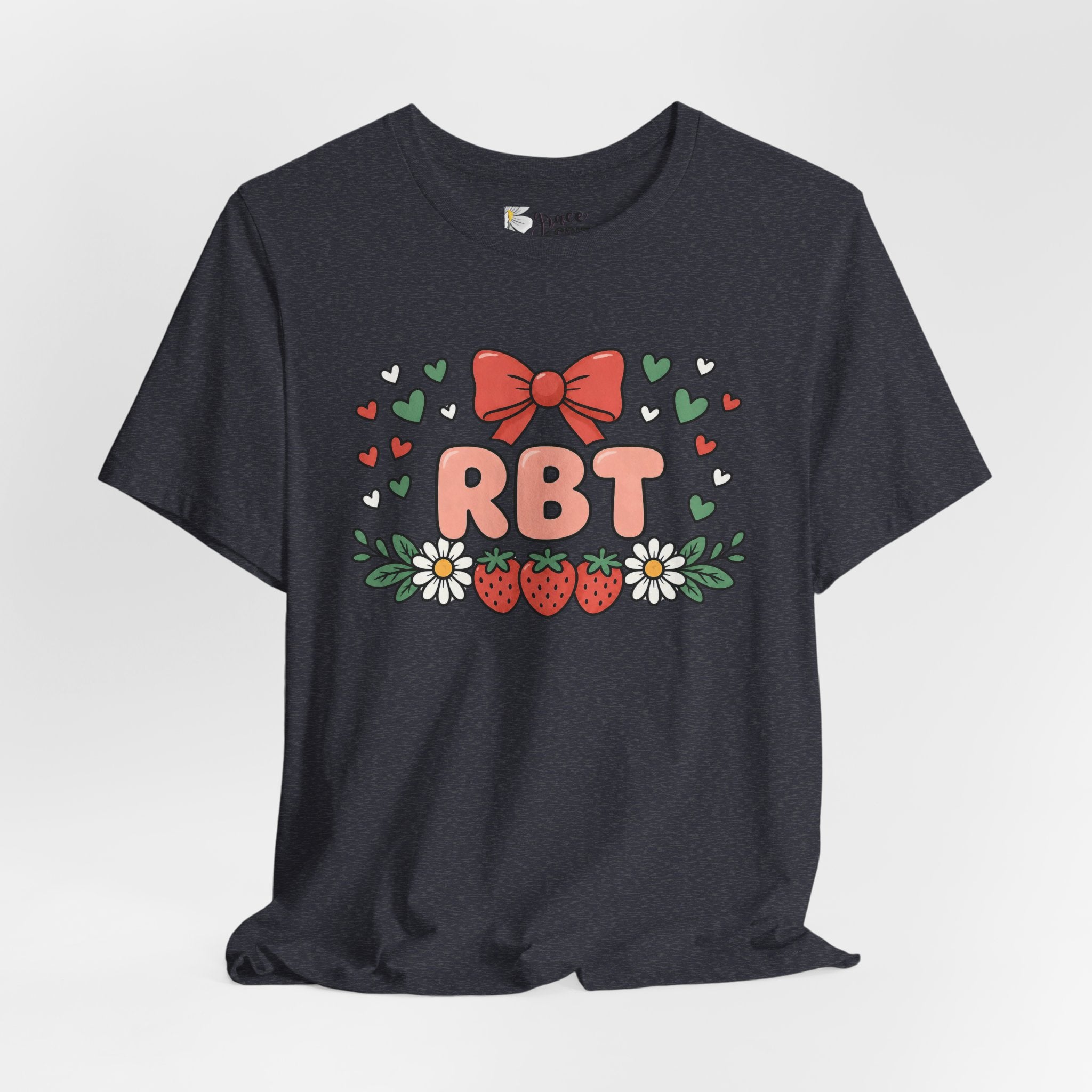 Strawberry Bow RBT Tee — Cute Floral Graphic T-Shirt