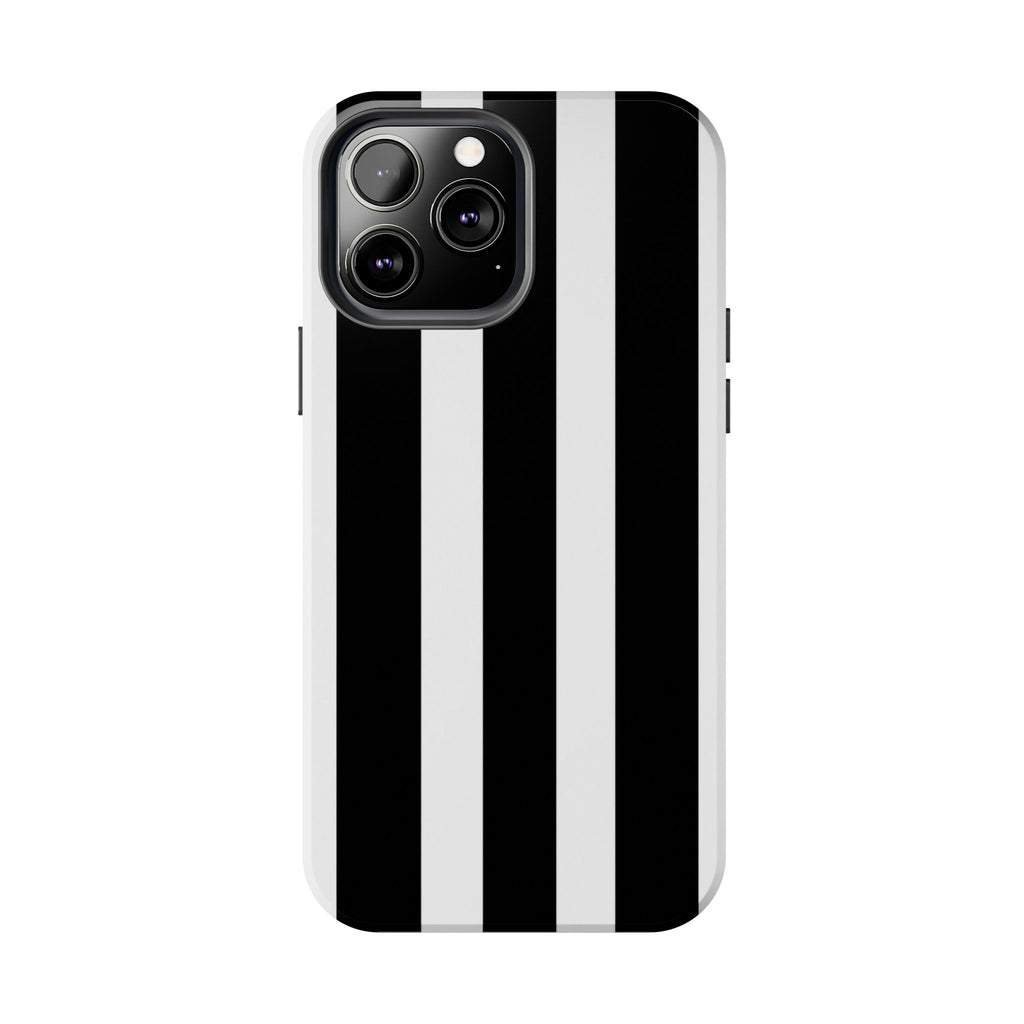 Black & White Bold Stripe Phone Case — Tough Protective Cover