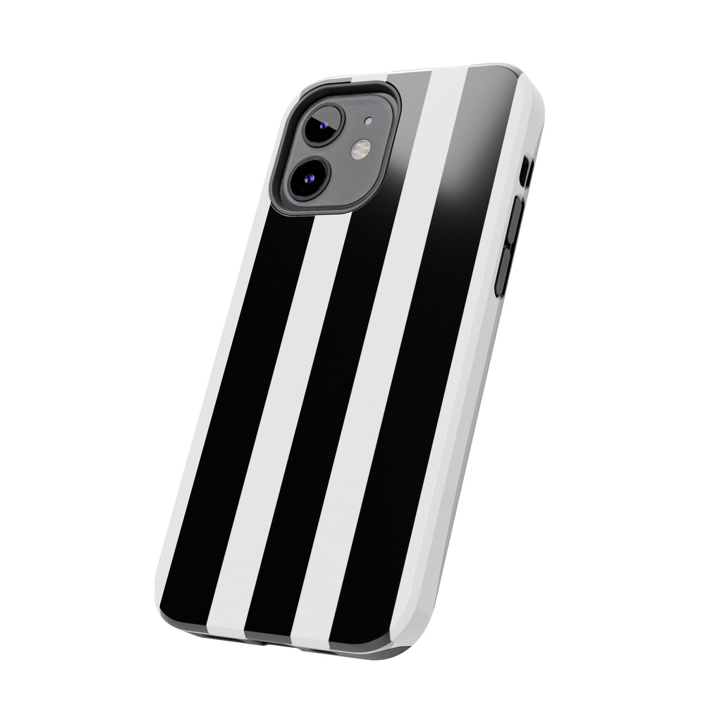 Black & White Bold Stripe Phone Case — Tough Protective Cover