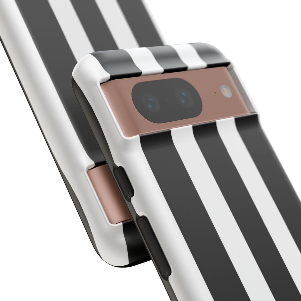 Black & White Vertical Stripe Phone Case — Tough Protective iPhone Cover