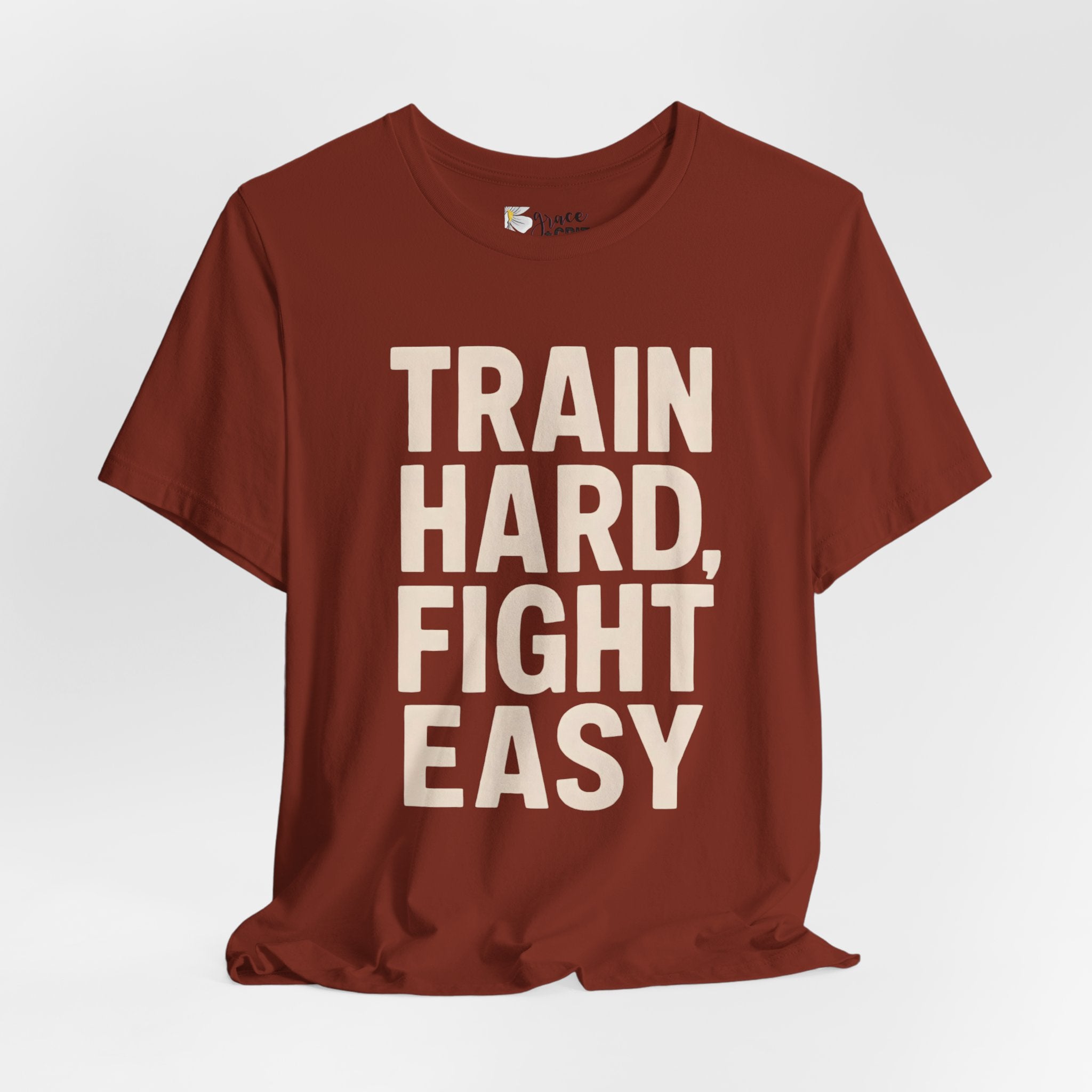 Train Hard Fight Easy Tee | Motivational Gym Workout Shirt