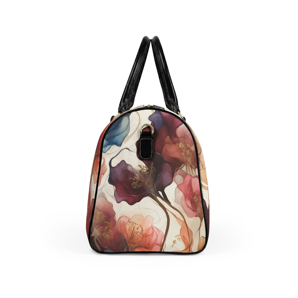 Floral Faux Leather Travel Bag
