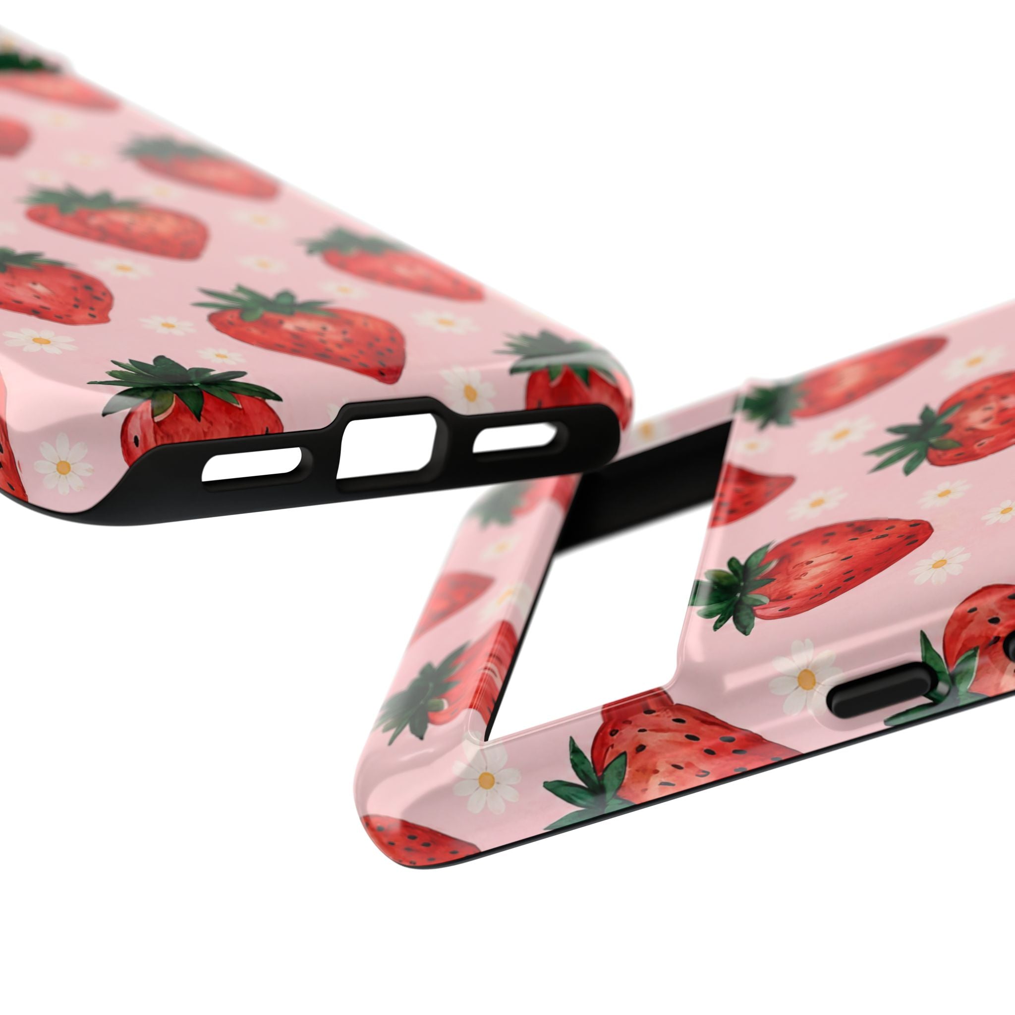 Strawberry Pattern Tough Case — Cute Pink Fruit Phone Case