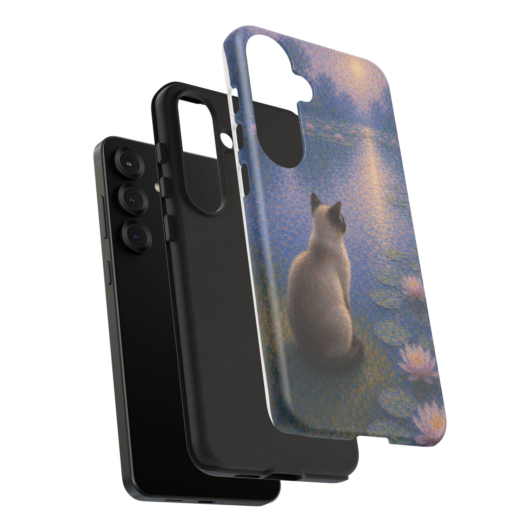 Cat Moonlight Phone Case — Serene Siamese by Lily Pond