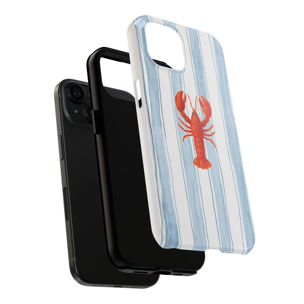 Lobster Stripe Tough Phone Case — Coastal Nautical Protective Cover