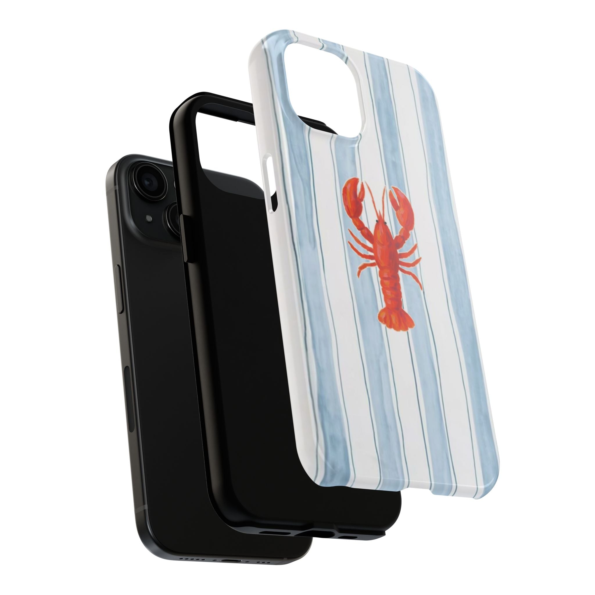 Lobster Stripe Tough Phone Case — Coastal Nautical Protective Cover