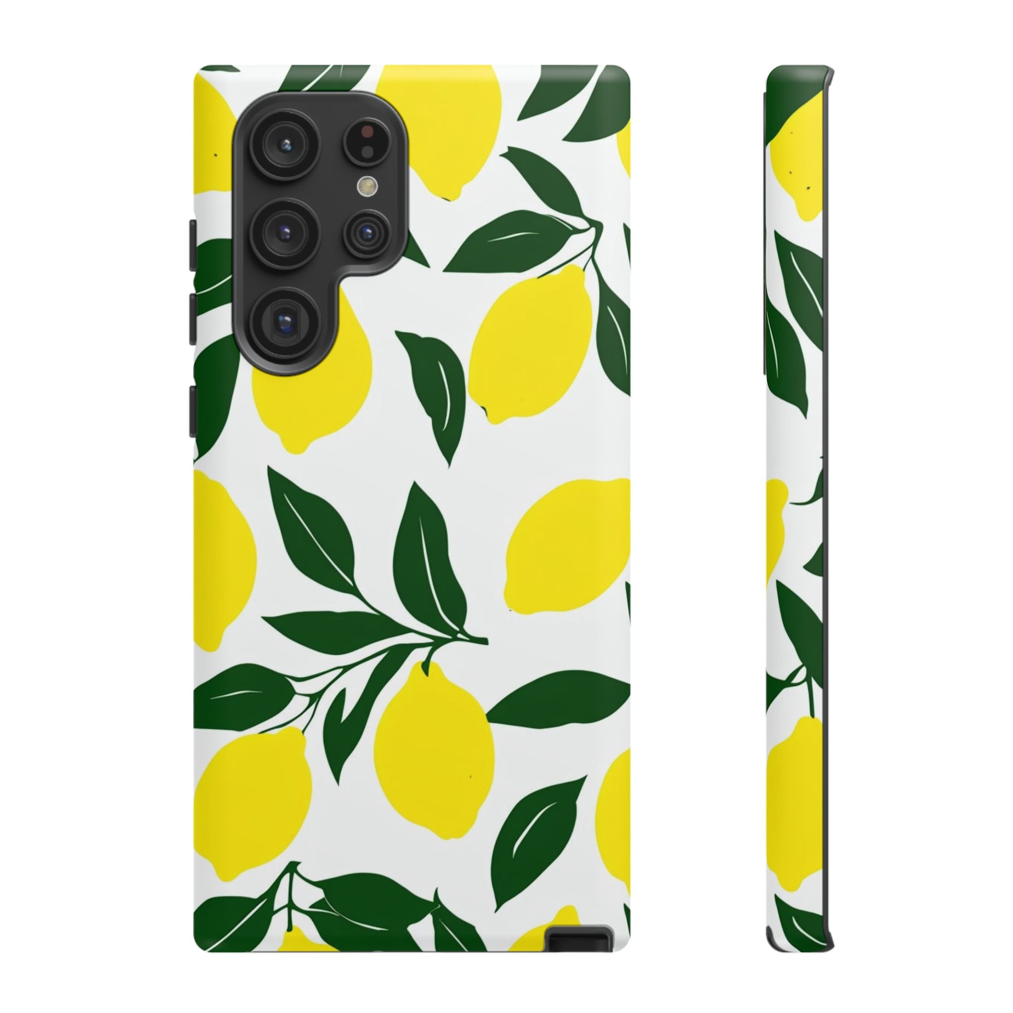 Lemon Pattern Tough Phone Case — Bright Citrus Protective Cover
