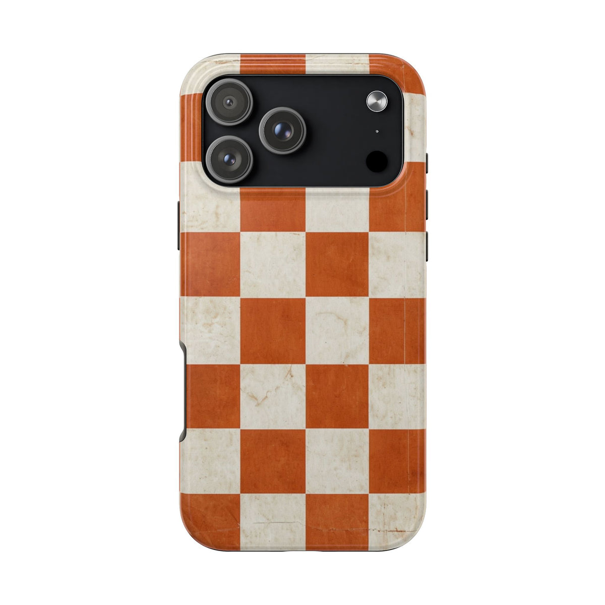 Orange and Cream Checkerboard Tough Phone Case