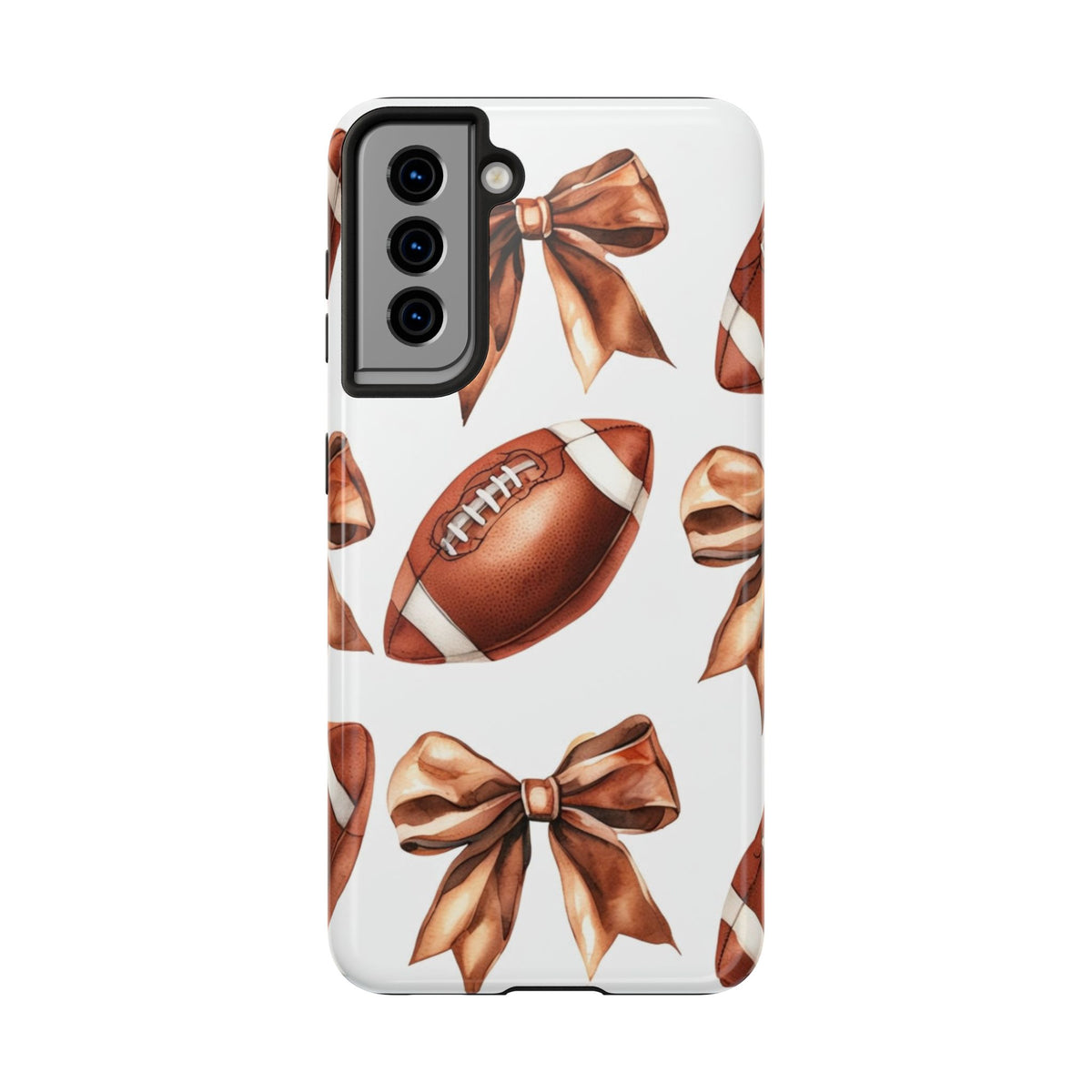 Tough Phone Case – Football & Bow Pattern