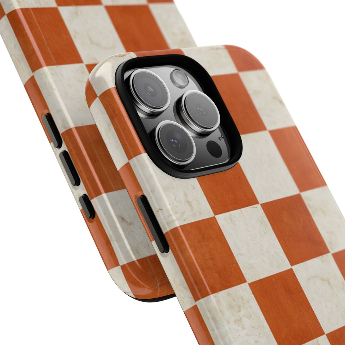 Vintage Orange Checkerboard Tough Phone Case