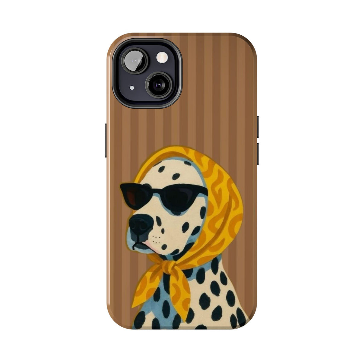 Dalmatian in Scarf Tough Phone Case — Retro Dog Print Protective Cover