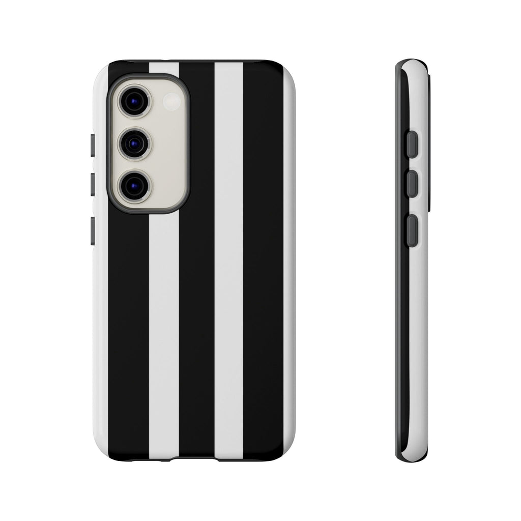Black & White Vertical Stripe Phone Case — Tough Protective iPhone Cover
