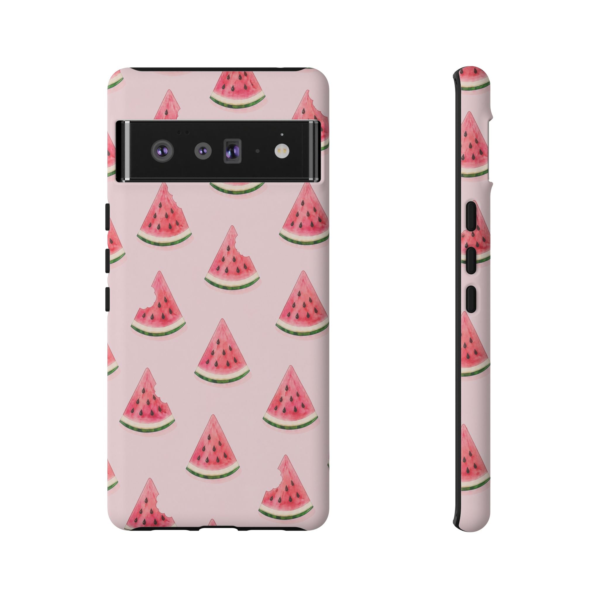 Watermelon Pattern Tough Phone Case — Pink Fruit Slice Protective Case