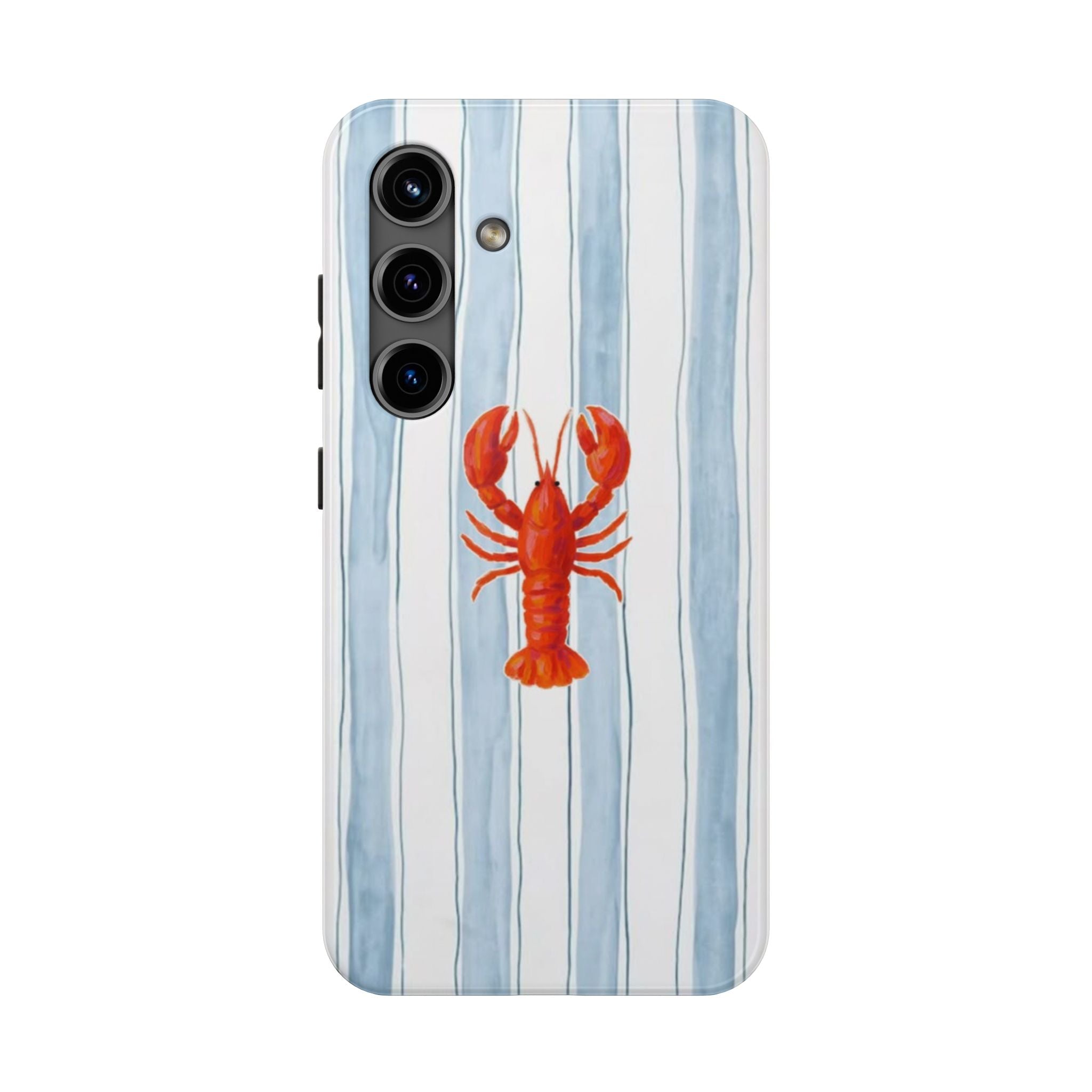 Lobster Stripe Tough Phone Case — Coastal Nautical Protective Cover