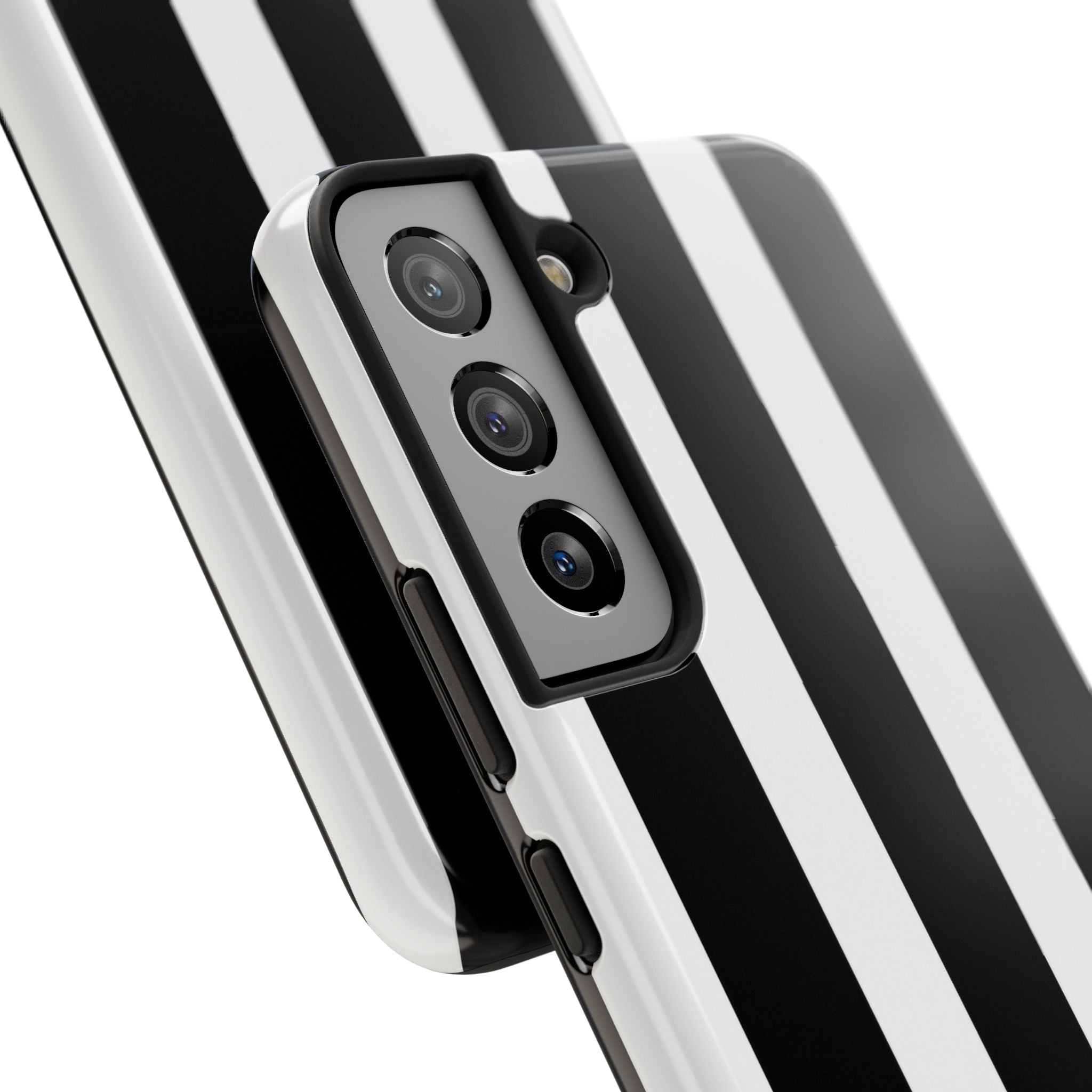 Black & White Bold Stripe Phone Case — Tough Protective Cover