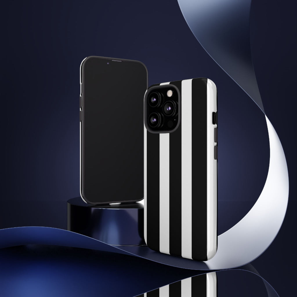 Black & White Vertical Stripe Phone Case — Tough Protective iPhone Cover