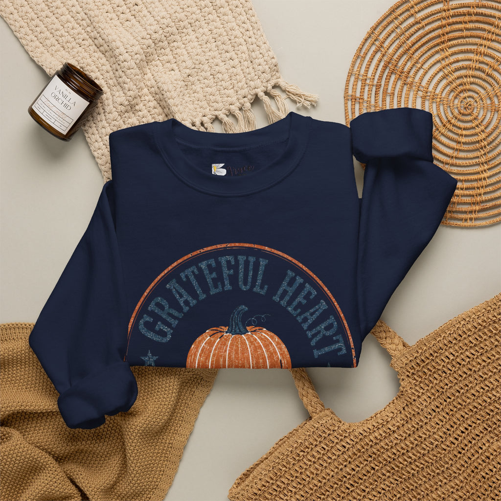 Grateful Heart Pumpkin Sweatshirt – Fall Homeschool Crewneck