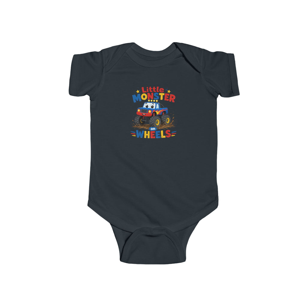 Little Monster on Wheels Baby Bodysuit - Cute Monster Truck Infant Onesie