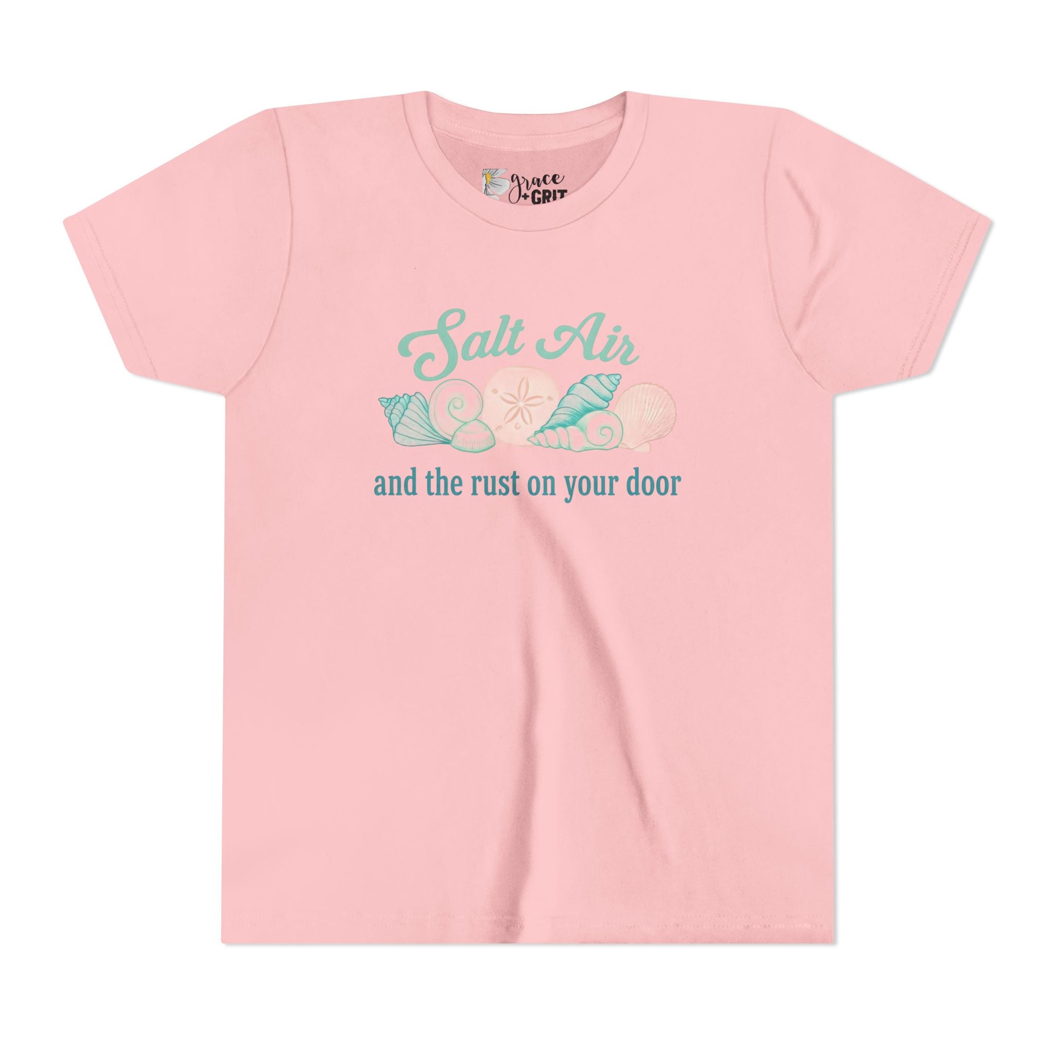 Salt Air seashells and the rust on your door Youth Tee | beach coastal design
