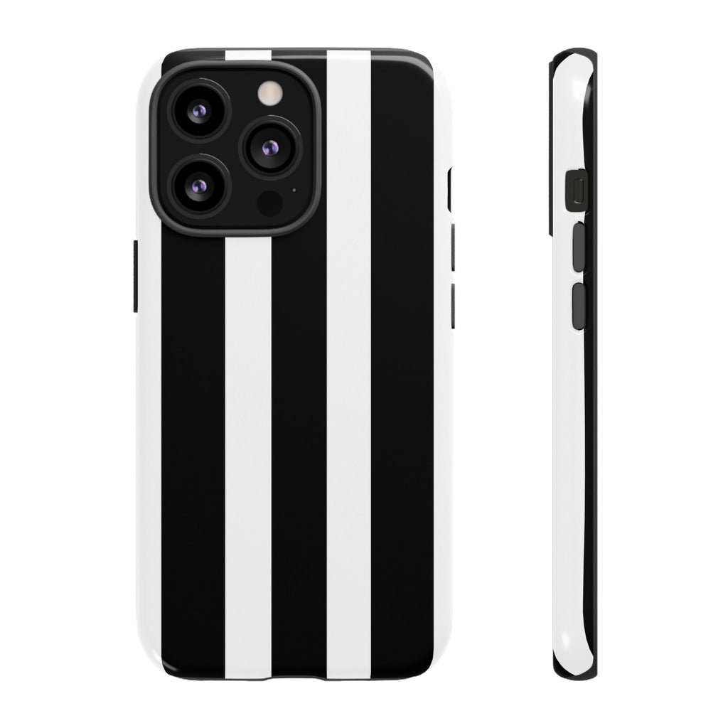 Black & White Vertical Stripe Phone Case — Tough Protective iPhone Cover