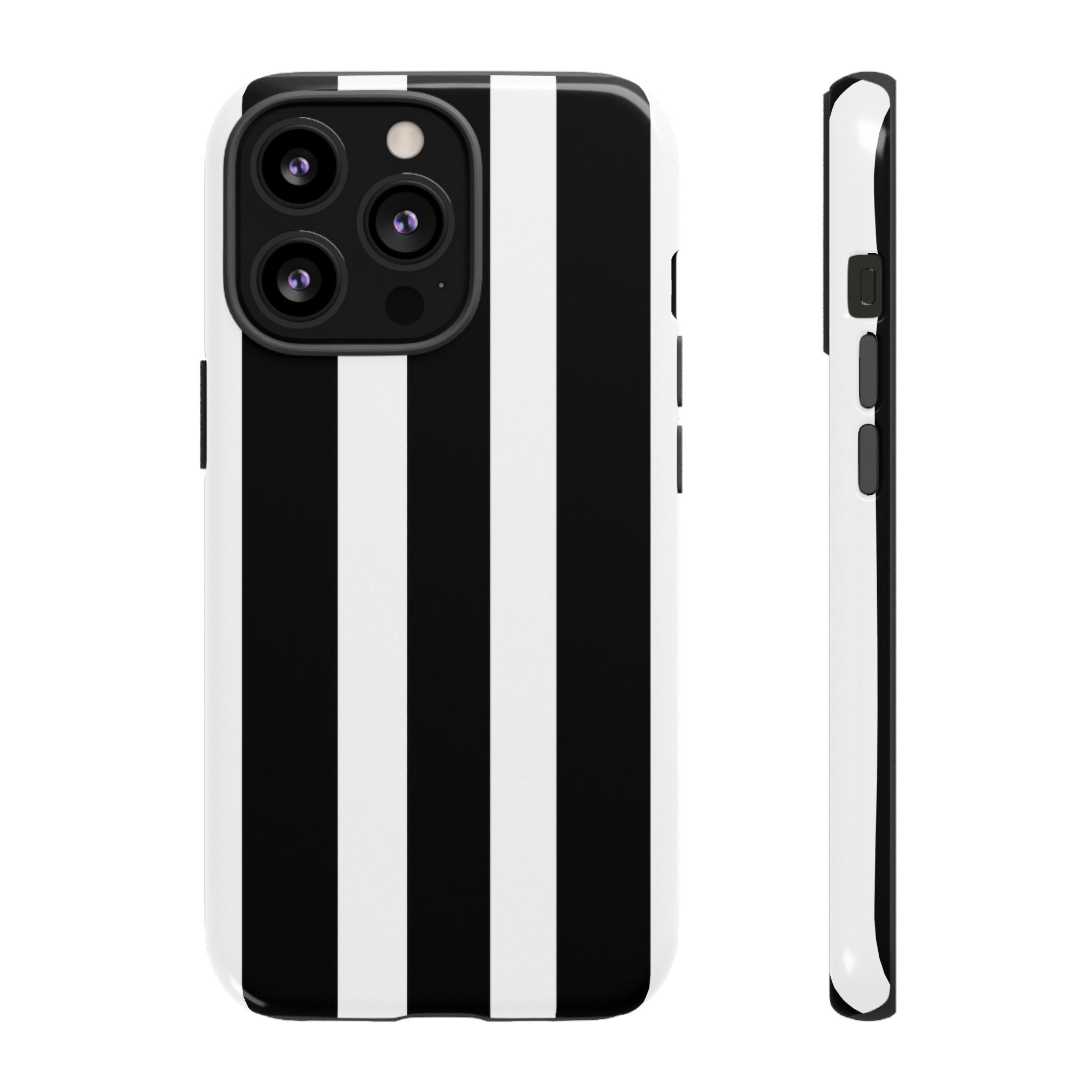Black & White Vertical Stripe Phone Case — Tough Protective iPhone Cover