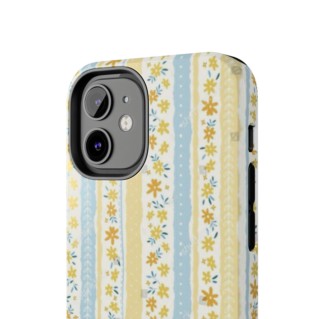 Cowboy Goose Tough Phone Case — Cute Farm Animal iPhone Case with Floral Stripes
